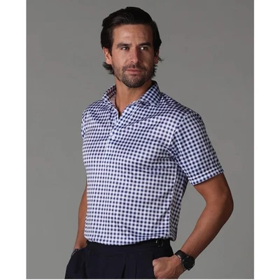 NWOT Collars and Co Polo Mens Blue White Gray Dress Collar Shirt Medium  - Image 1 of 4