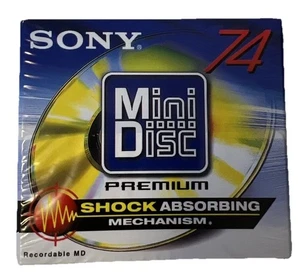 SONY MD 74 NUEVO – Recordable Premium SHOCK Abs.Mini Disc / 74MIN MDW-74D, Nuevo. EMBALAJE ORIGINAL - Imagen 1 de 2