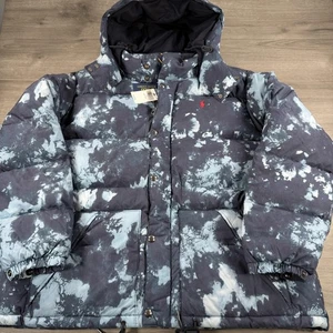 Polo Ralph Lauren Puffer Coat Jacke Herren 3XB Blau Batik Kapuze Daunen Parka - Bild 1 von 13