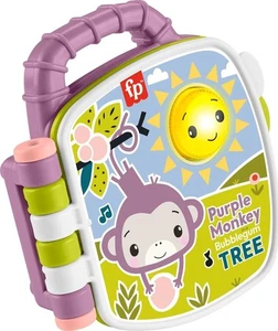Fisher-Price Bebé Juguete Mono Púrpura Libro de Cuentos Musical con Luces y Sonidos - Imagen 1 de 6