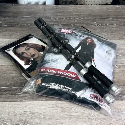 Disfraz de Viuda Negra De Lujo para Mujer Marvel Studios Grande + Peluca y Bastones Halloween Foto 1 de 4