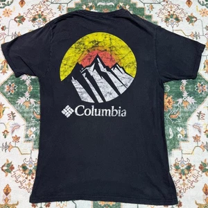 Columbia Herren T-Shirt Schwarz Grafik Logo Mountain Kurzarm Tee - Bild 1 von 6