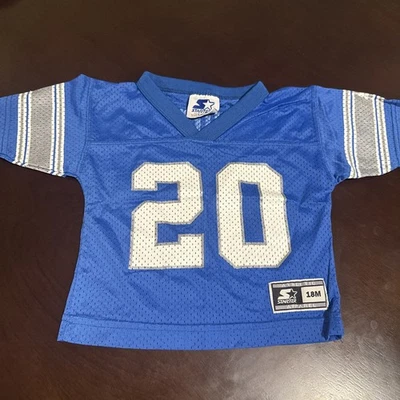 Camiseta deportiva vintage Starter #20 talla 18mth malla Detroit Lions Barry Sanders Foto 1 de 4