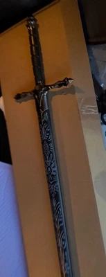 Espada de herança preta Vampire’s Son metal não afiado 38” com bainha - Imagem 1 de 4