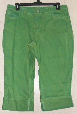 NUEVO MUJER L.A. AZUL VERDE TIE DYE DENIM CROP/CAPRI JEANS TALLA 16W Foto 1 de 3