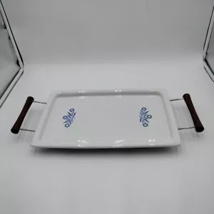 Vintage Corning Ware blau Kornblume Backen Grillen Serviertablett P-35-B mit Wiege - Bild 1 von 15