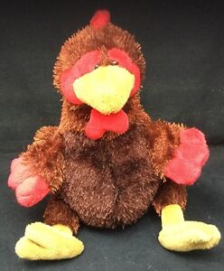 Webkinz Rooster Red Comb Brown Chicken Ganz HM346 Plush 8" Toy No Code