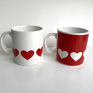 Lot of 2 - 1970's HEART Coffee Mugs - JAPAN - Picture 1 of 10