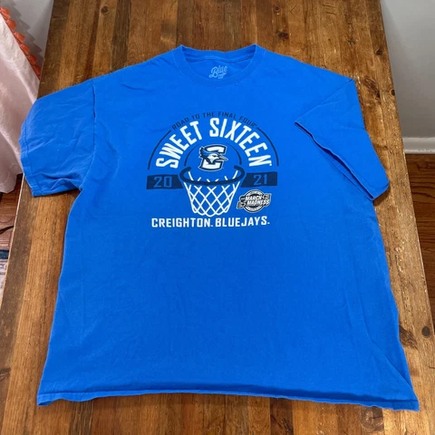 Creighton Bluejays Shirt Mens XL Blue Sweet 16 2021 Blue 84 NCAA Tournament Cover