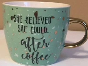 Coffee Cup Green Turquoise color-Brand New- Collectible Gift - Picture 1 of 3
