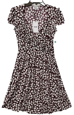 Vestido Leota Sweetheart Petites para mujer talla PM púrpura manga corta sin arrugas Foto 1 de 4