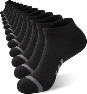 12 Pairs Men'S Cushion Ankle Socks Athletic Running Low Cut Breathable Comfort C - Picture 1 of 12