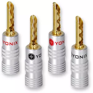 6 x Yonix ® High End Hohl Bananenstecker vergoldet Bananas Banane Stecker Tube - Bild 1 von 4