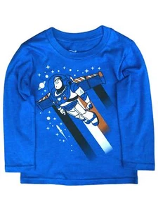 Disney Toy Story Toddler Boys Long Blue Buzz Lightyear T-Shirt Tee Shirt - Picture 1 of 1