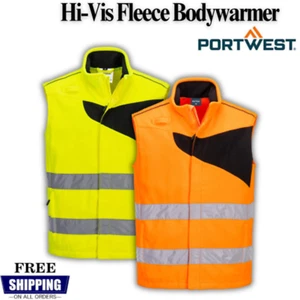 Portwest Hi-Vis Scaldacardi Pile Antipillola Durevole Gilet Traspirante Lavoro di Sicurezza - Foto 1 di 8
