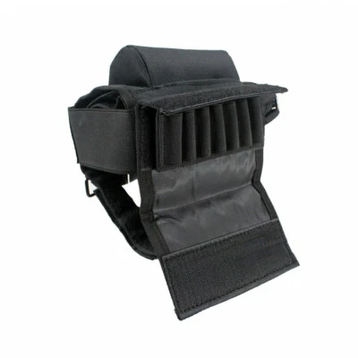 Tactical Rifle Ammo Holder Butt Cheek Rest Pad Buttstock Magazine Pouch Black - Image 1 of 4