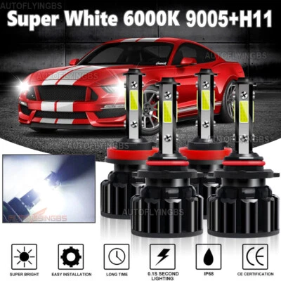 For Toyota Camry 2007-2017 4PCS Combo LED Headlight Hi Low Beam Bulbs Kit White - Image 1 of 4