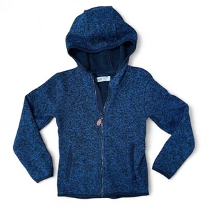 H&M Kids Full-Zip Knitted Hoodie Outerwear, Size: 6-8Y, Blue, Casual/Dressy-USED - Picture 1 of 5