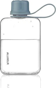 Portable Flat Water Bottle,BPA Free Reusable Tritan Plastic Travel Water Bottle - Picture 1 of 6