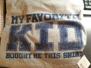 T-Shirt Herren Large "My Favorite Kid Bought Me This Shirt" grau - Bild 1 von 4