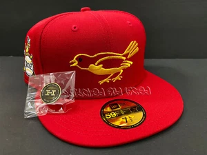 HAT CLUB EXCLUSIVE BALTIMORE ORIOLES FITTED RED LADIES NIGHT GREEN UV 7 1/2 - Picture 1 of 9