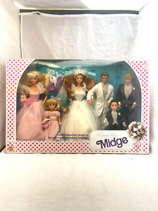 Mattel 1990 Wedding Party Midge Gift Set "Barbie, Ken, Midge, Allan etc. NRFB