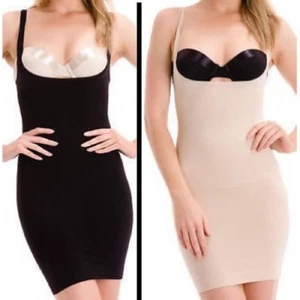Underbust Tummy Control Body Shaper slimming vest slip, size 8-30,Black & Nude - Picture 1 of 3