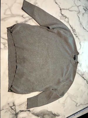 Suéter DKNY Gris Tejido Cremallera Acento Detalle Lateral Talla Grande Foto 1 de 4