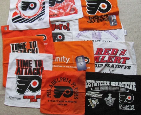 Lot of 13 Philadelphia Flyers Rally Towels 1979-2014 Cover