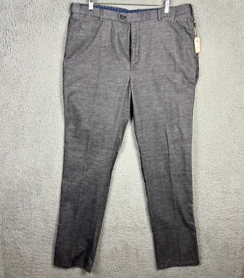 Pantalones de pana Peter Millar frente plano para hombre 40x36 gris ceniza puño vestido MF13B86 Foto 1 de 4