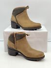 Merrell Women's Sz 7 Chateau II Brown Suede Wool Mid Pull Boots Side Zip NW