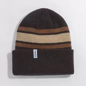 Nuevo gorro Coal The Haines largo alto mezcla de lana unisex OSFM marrón amarillo - Imagen 1 de 1