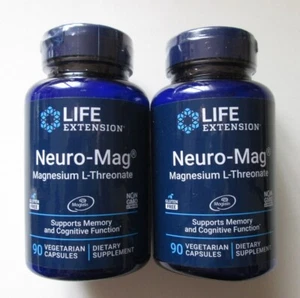 2 Pack Life Extension Neuro-Mag Magnesium L-Threonate 90 Caps. each exp. 08/2026 - Picture 1 of 1