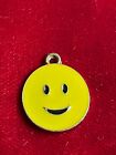 Gold Tone & Yellow Enamel Smile Face Necklace Bracelet Charm .75"