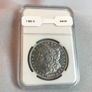 1882 O Morgan Silver Dollar Slabbed $1 Coin - Picture 1 of 4