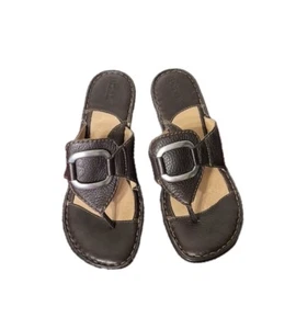 Born Brown Leather Wedge Sandals Size 9M/40.5 - Picture 1 of 14