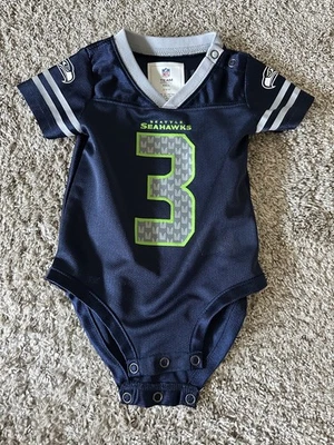 Camiseta bebé Seattle Seahawks 3/6 meses #3 Russell Wilson equipo de fútbol americano NFL  Foto 1 de 3
