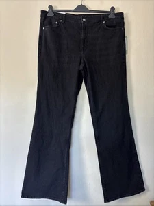 H&M Black Bootcut High Waist Jeans Size UK 22 NWT - Picture 1 of 7