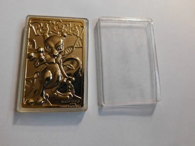 Tarjeta Coleccionable Pokemon Mewtwo Chapada en Oro Nintendo Edición Limitada 1999 Foto 1 de 4