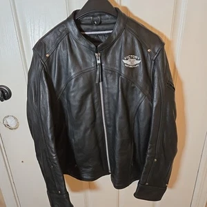 Victory Motorcycle Jacket Leather Womens Large Black Ladies Flight Jacket NWT - Picture 1 of 14