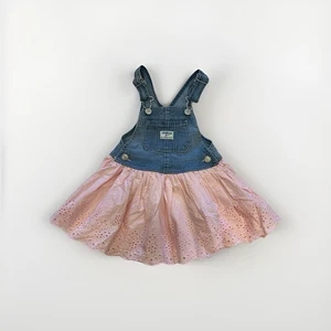 OshKosh B'gosh Kleinkind Mädchen Denim Ösen Rockall Kleid Größe 2T blau pink - Bild 1 von 10