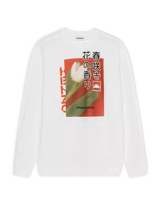 Sudadera Kenzo Para Hombre Margarita y Tulipán Algodón Calce Grande Cuello Redondo Blanca-XL Foto 1 de 4