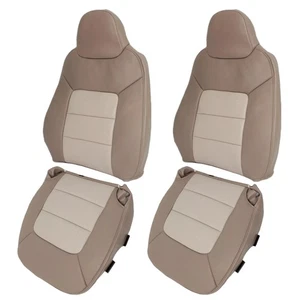 4* Front Leather Seat Cover Kits Tan For Ford Expedition Eddie Bauer 2003-2006 - Picture 1 of 15