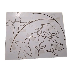 Vintage Folk Art Brass Wire Art Hummingbirds Flowers Mobile 1990's - Picture 1 of 12