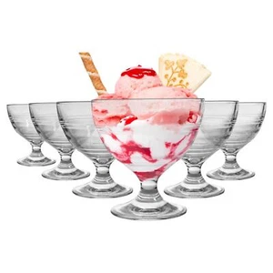 6x Duralex 250ml Gigogne Glass Ice Cream Bowls Dessert Fruit Cocktail Sundae - Picture 1 of 6
