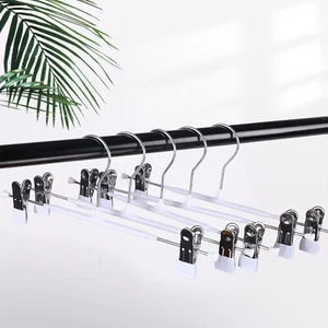 Universal 10PCS Metal Pants Hangers w/ Adjustable Clips for Jeans Slacks Trouser - Picture 1 of 7