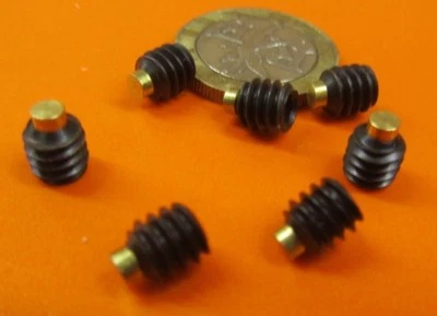 Kmac Alloy Steel Set Screws, Brass Tip, 1/4-20 x 1/4" Thread Length, 25 Pcs