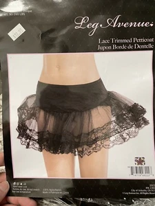 Petticoat by Leg Avenue Black Lace one size NEW BLACK in color  - Picture 1 of 5