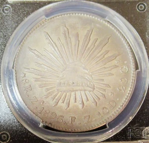 Mexico: 1896-Zs FZ Silver 8 Reales KM-377.13 PCGS MS-63. - Picture 1 of 4