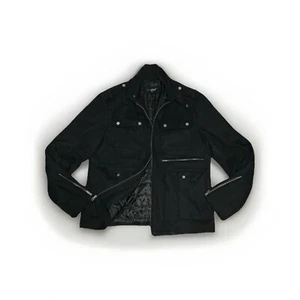 Black Rivet Men's Black Military Style Jacket 5-Pockets Coat Size Large - Picture 1 of 7